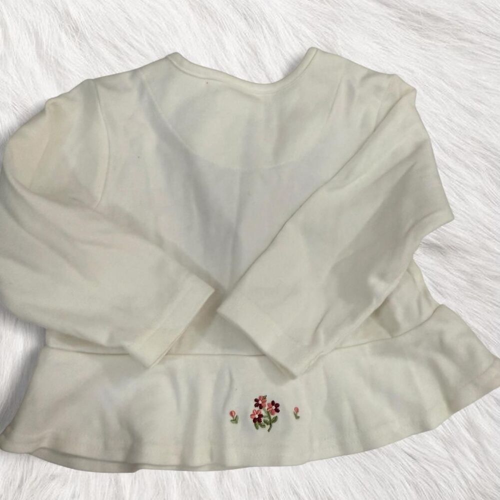 Vintage Gymboree 100% cotton Kids cream cardigan with floral embroidery - Picture 5 of 8
